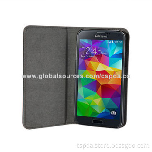 360 Degrees Rotation Back Standing Leather Cases for Samsung Galaxy S5, OEM and ODM Orders Available